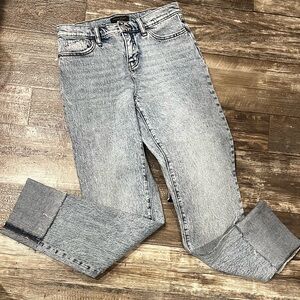 Banana Republic Women's Light Blue Gray Straight Leg Jeans size 2/26 TALL